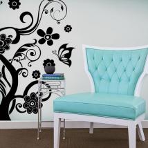 Vinyl decorative tree and butterflies
