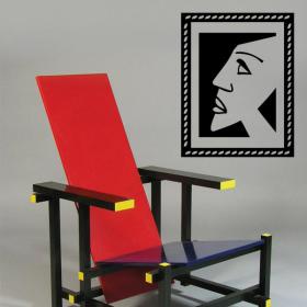 Decorative vinyl Cubist portrait