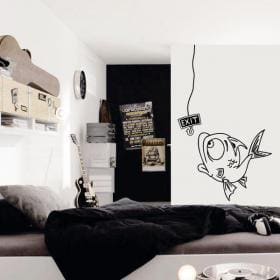 Vinyl decorative fish Exit
