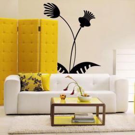 Decorate walls tropical flowers
