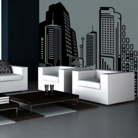 Vinyl decorative city of the future
