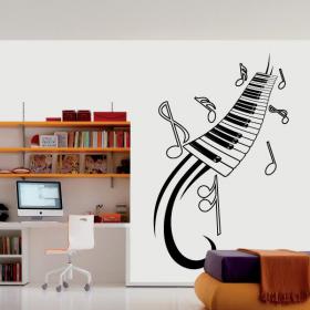 Decorative vinyl Piano and musical notes