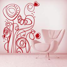 Decorative vinyl Retro flowers English 610