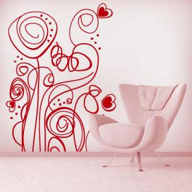 Decorative vinyl Retro flowers