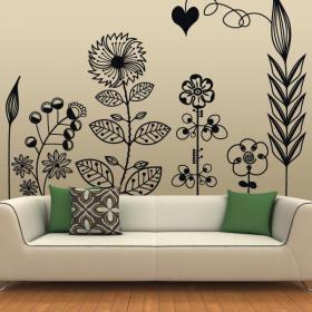 Vinyl decorative Floral Art