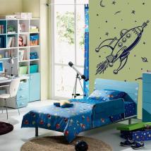 Decorative vinyl space rocket