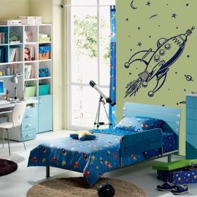 Decorative vinyl space rocket