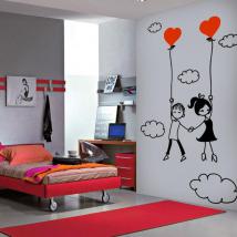 Luminescent panels dividing fluowall romantic love in the clouds