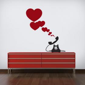 Luminescent panels dividing fluowall romantic hearts phone