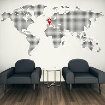 Decorative vinyl world map home