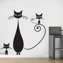 Decorative vinyl family of cats English 729