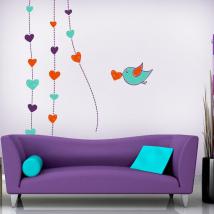 Decorative vinyl walls romantic hearts