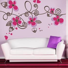 Decorative vinyl hearts and flowers