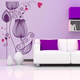 Vinyl decorative flowers of the heart