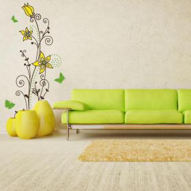 Color flowers wall stickers