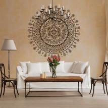 Luminescent panels dividing fluowall Hindu rosette