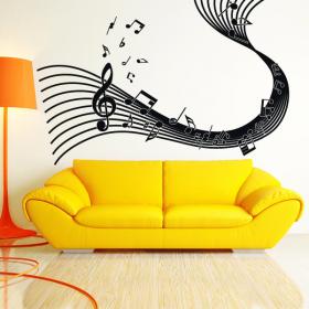 Adhesive vinyl stave musical notes