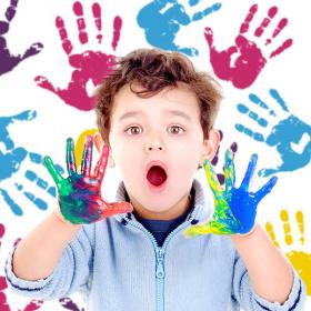Decorative vinyl hands painting colors
