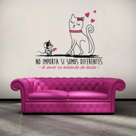 Decorative vinyl phrase love doesn't understand races
