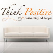 Decorative vinyl English phrase Think Positive
