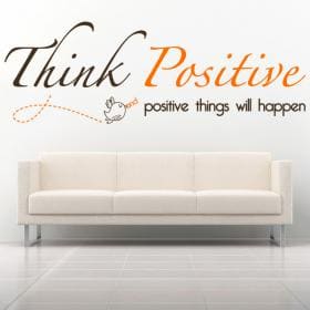 Decorative vinyl English phrase Think Positive