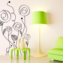 Vinyl flowers wall