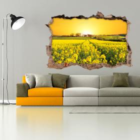 Vinyl 3D flowers meadow nature