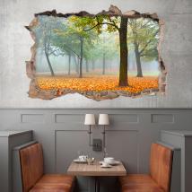 Vinyl 3D trees in autumn English 4493