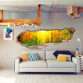 Vinyl 3D rays of Sun in nature
