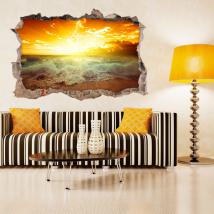 Vinyl 3D rays of Sun on the beach