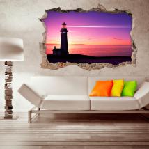 Vinyl 3D lighthouse on the beach