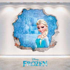 Disney vinyl Frozen Elsa hole 3D wall