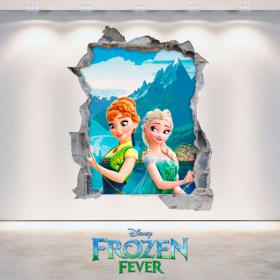 Disney vinyl Frozen Elsa & Anna hole 3D wall