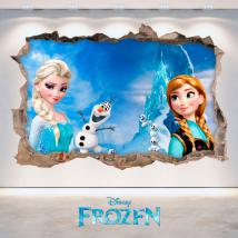 3D Disney vinyl Frozen Elsa & Anna hole wall