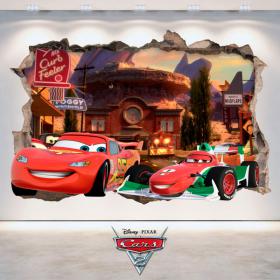 Stickers Disney 3D Cars 2 hole wall