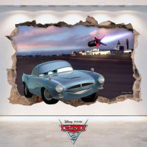 Vinyl hole wall 3D Disney Cars 2