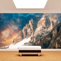 Photo wall murals snow in the mountains