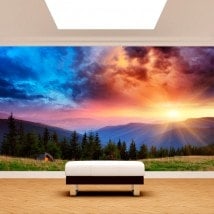 Fotomural sunset mountains