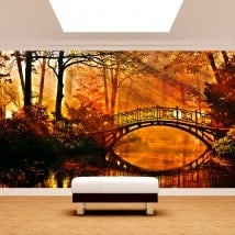 Photo wall murals bridge over the Lake