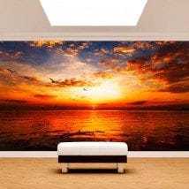 Fotomural evening sun sea