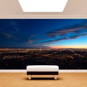 Photo wall murals city to the sunset