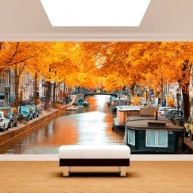 Photo wall murals Amsterdam in autumn