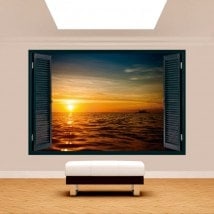 Windows 3D sunset sea English 5125