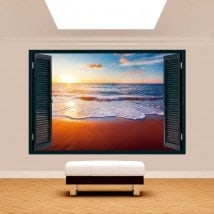 Windows 3D sunset on the beach English 5132