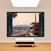 3D Pagoda window Mount Fuji