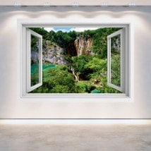 Windows 3D waterfalls in the mountains