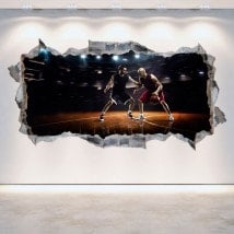 Vinyl wall 3D rotating basketball