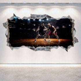 Vinyl wall 3D rotating basketball