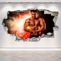 3D wall vinyls broken Gym