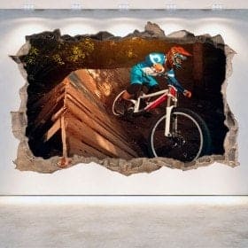 Vinyl wall broken 3D Mountain Bike
